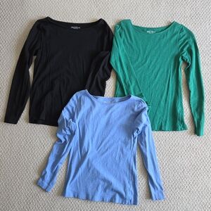 J. Crew Women's Tops - Black, Green, and Blue